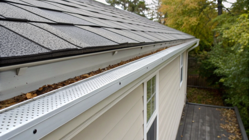 New Gutter Guards On Seamless Gutters