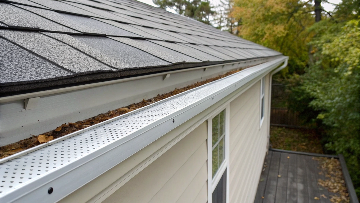 New Gutter Guards On Seamless Gutters